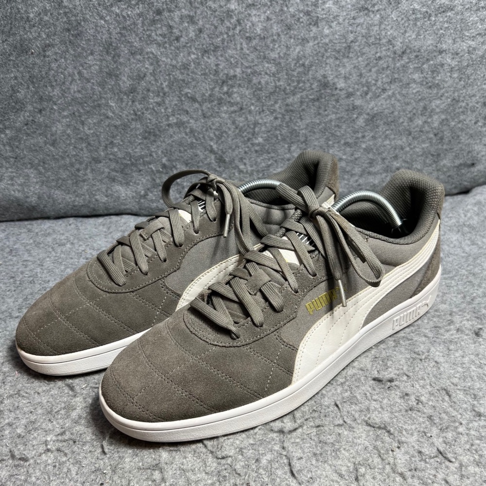 Puma Astro Kick Mens Shoes Gray White Suede Sneakers 369115-05 Size 13